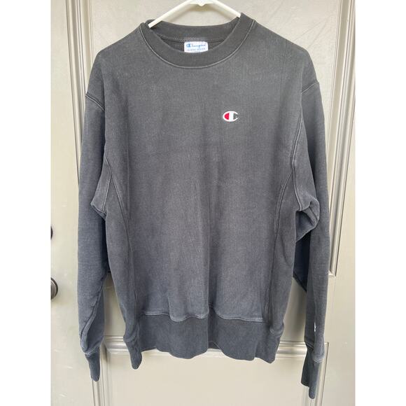 Champion men’s large reverse weave black crewneck sweatshirt - Picture 1 of 3